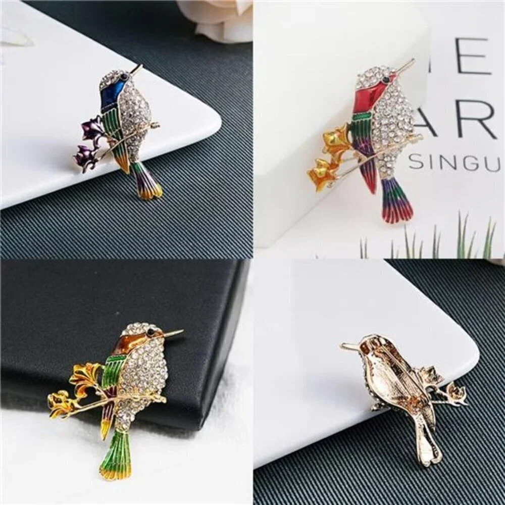 Hummingbird Pin Brooch Set Fashion Men and Women Elegant Bird Brooch set